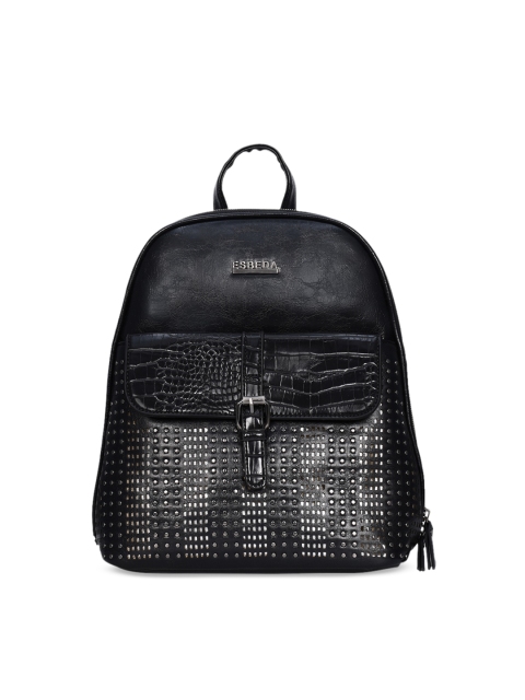 

ESBEDA Women Black Textured Backpack
