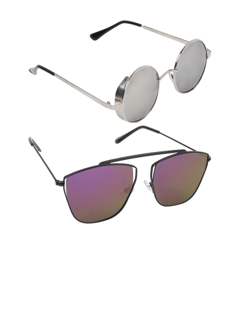 

EPICINK hob Unisex Set of 2 Sunglasses EP-1102401-02, Silver
