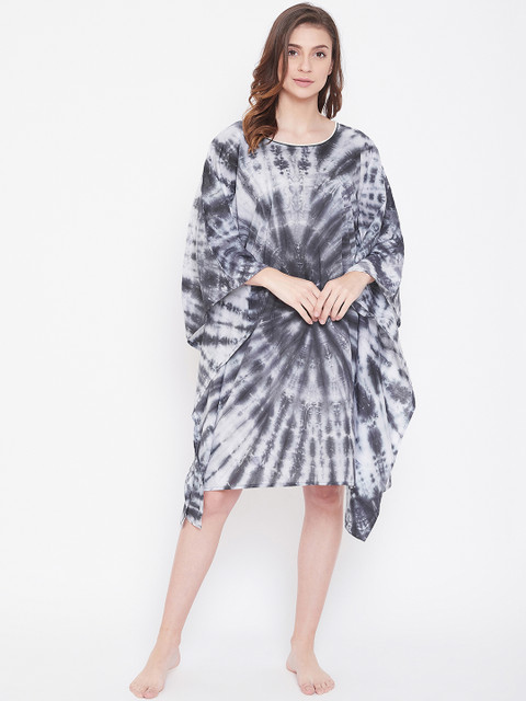 

The Kaftan Company Grey Printed Nightdress