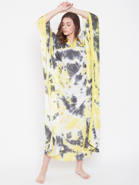 

The Kaftan Company Grey Printed Nightdress