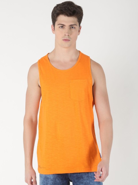 

Blue Saint Men Orange Solid Round Neck T-shirt