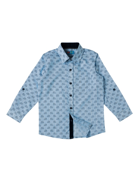 

Kid Studio Boys Blue Comfort Regular Fit Printed Casual Shirt