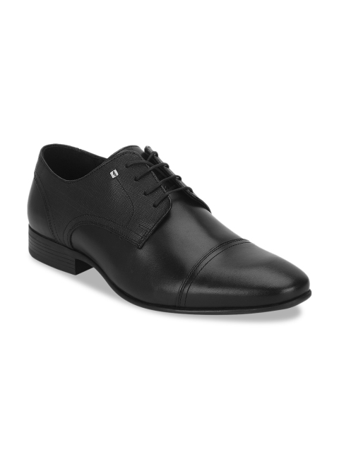 

Red Tape Men Black Solid Leather Formal Derbys