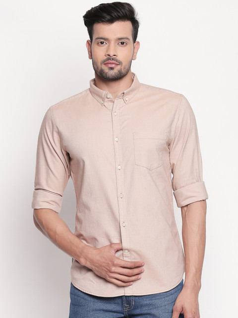

BYFORD by Pantaloons Men Khaki Slim Fit Solid Casual Shirt