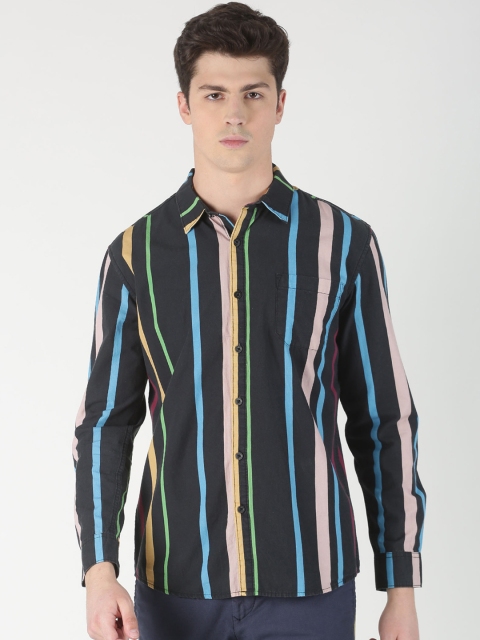 

Blue Saint Men Multicoloured Regular Fit Striped Casual Shirt, Multi