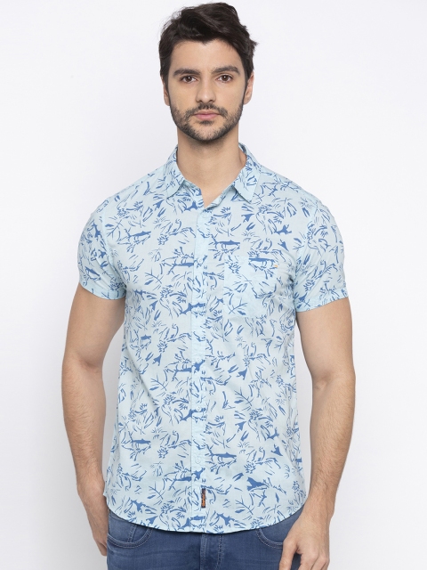

SPYKAR Men Blue Slim Fit Printed Casual Shirt