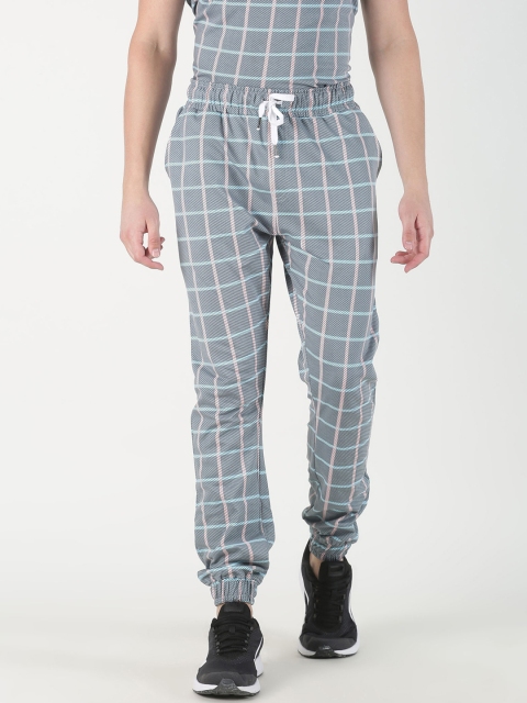 

Blue Saint Men Grey Checked Rapid-Dry Track Pant