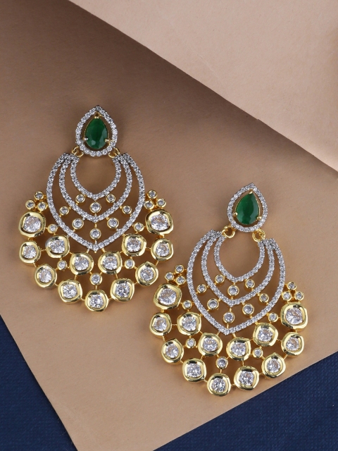 

Tistabene Gold-Plated & Green Classic Drop Earrings