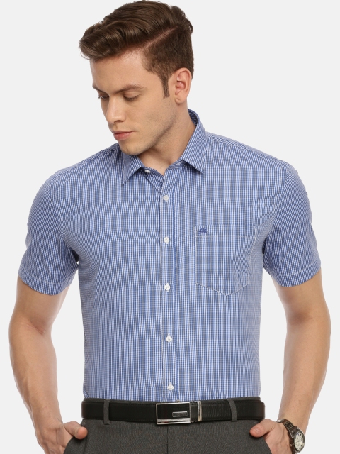 

Chennis Men Blue & White Slim Fit Checked Formal Shirt