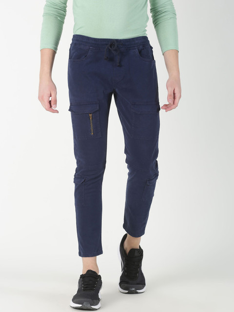 

Blue Saint Men Navy Blue Slim Fit Solid Regular Trousers