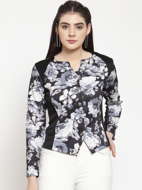 

armure Women Black & White Printed Tailored Jacket