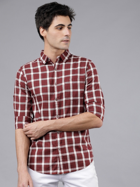 

Ecko Unltd Men Red & White Slim Fit Checked Casual Shirt