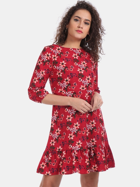 

Cherokee Women Red & Black Floral Print Fit & Flare Dress
