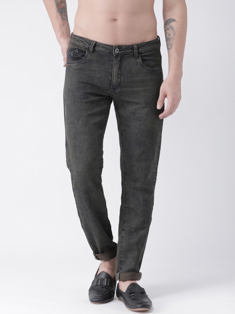 

Rex Straut Jeans Men Brown & Grey Tapered Fit Mid-Rise Clean Look Jeans