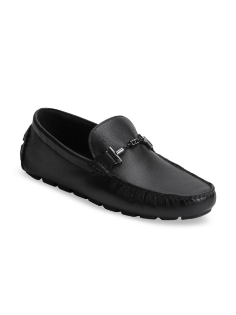 

Red Tape Men Black Solid Leather Formal Driving Shoes