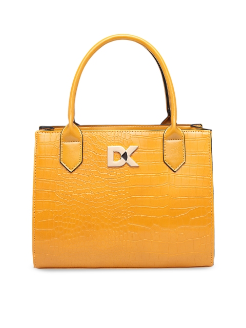 

Diana Korr Yellow Textured Handheld Bag