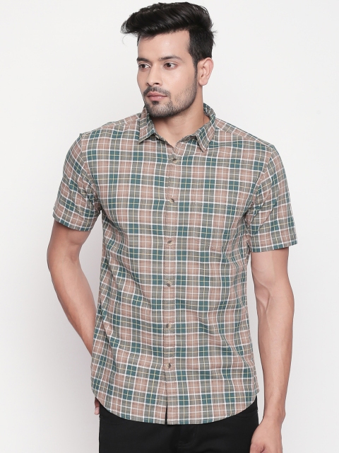 

BYFORD by Pantaloons Men Camel Brown Regular Fit Checked Casual Shirt