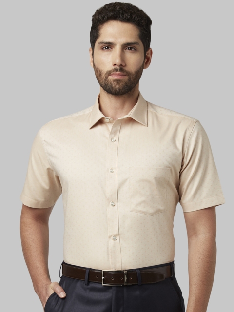 

Park Avenue Men Beige Regular Fit Self Design Formal Shirt
