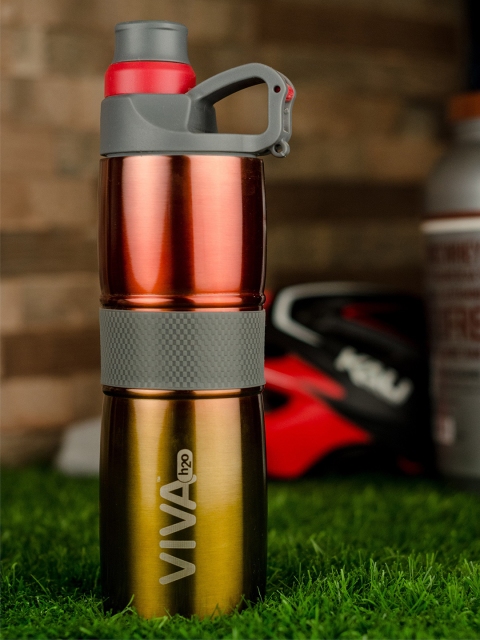 

VIVA h2o Unisex Red & Brown Stainless Steel Vacuum Insulated Water Bottle 600 ml