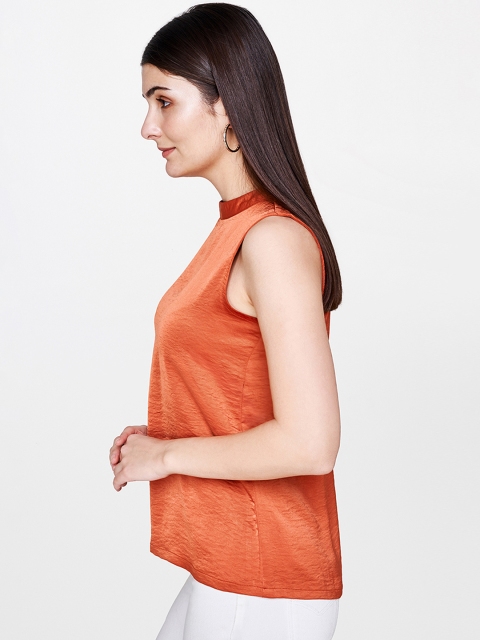 

AND Women Orange Solid Top