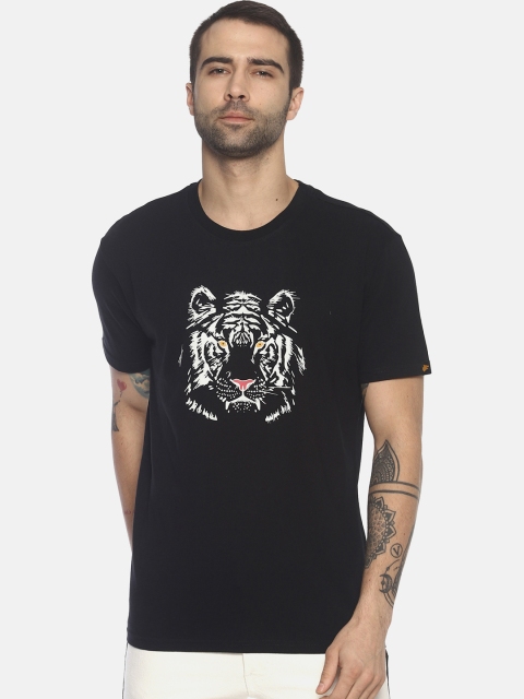 

Wolfpack Men Black Printed Round Neck T-shirt