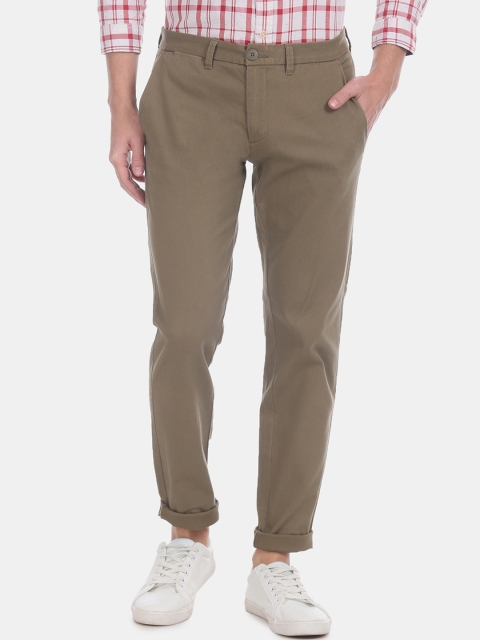 

Ruggers Men Brown Slim Fit Solid Regular Trousers