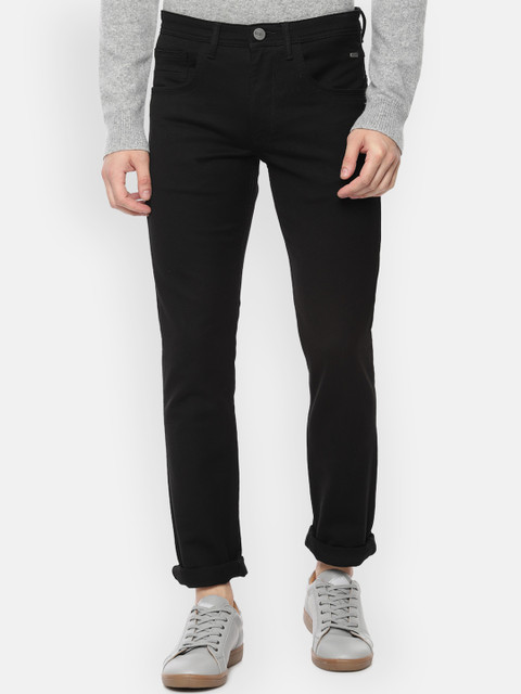 

V Dot Men Black Slim Fit Mid-Rise Clean Look Stretchable Jeans