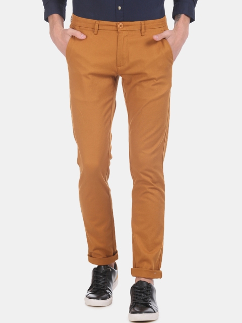

Ruggers Men Brown Tapered Fit Solid Regular Trousers