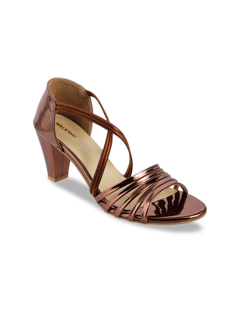 

WALKWAY Women Bronze-Toned Solid Sandals