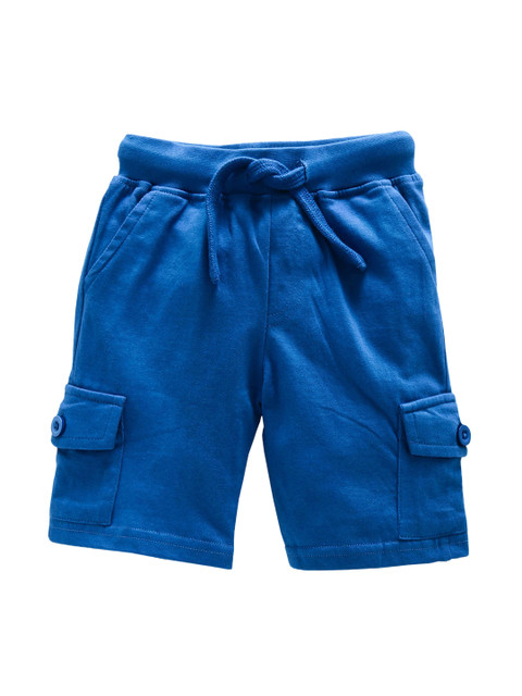 

KiddoPanti Boys Blue Solid Regular Fit Cargo Shorts
