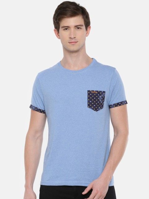 

Steenbok Men Blue Solid Round Neck T-shirt