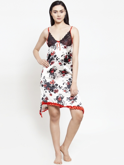 

Secret Wish White & Black Printed Baby Doll