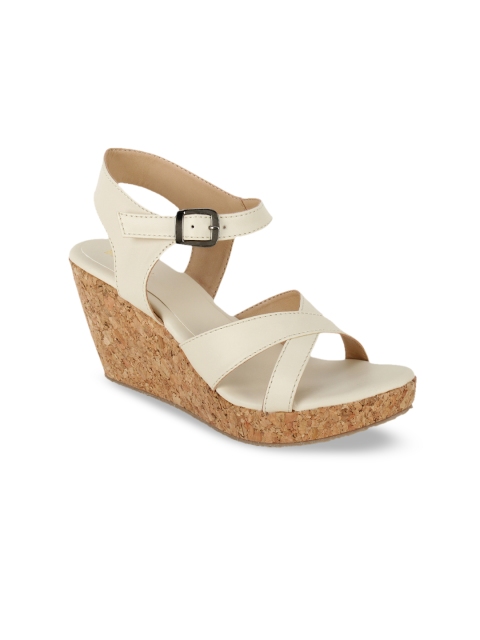 

SCENTRA Women Cream-Coloured Solid Wedges