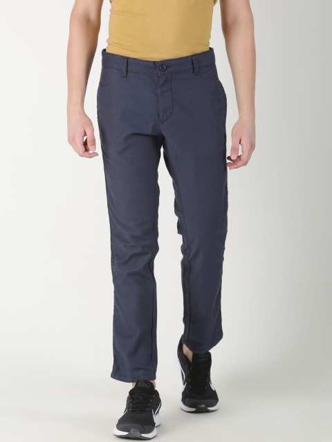 

Blue Saint Men Blue Regular Fit Solid Trousers