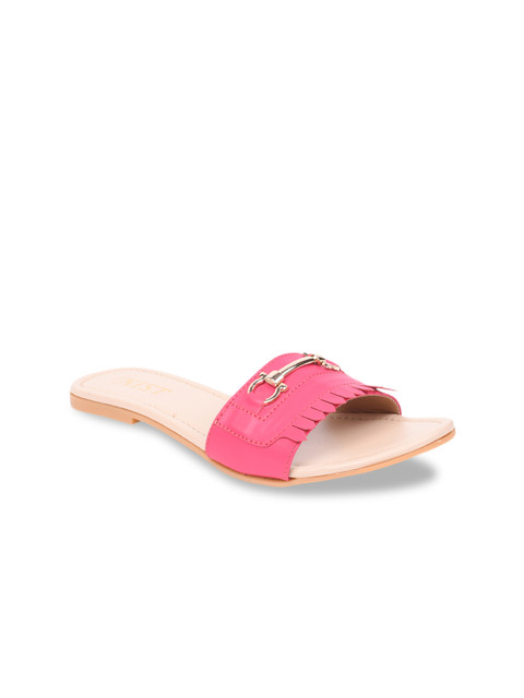 

GNIST Women Pink Solid Open Toe Flats