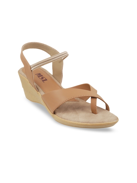 

WALKWAY Women Tan Brown Solid Wedges