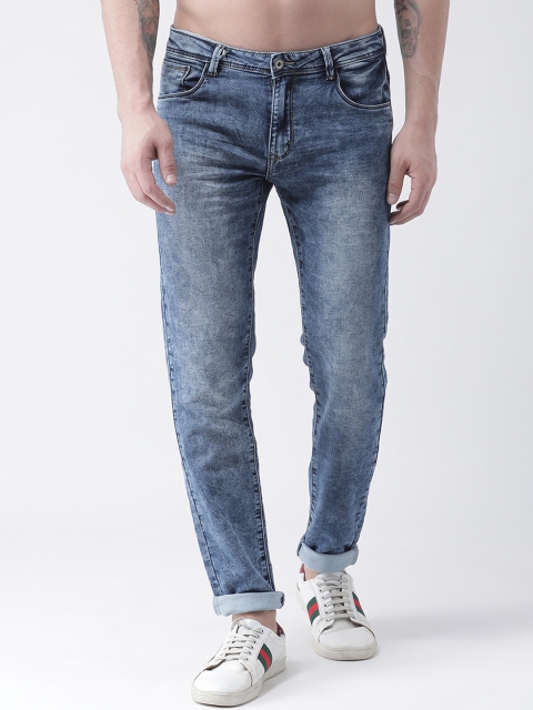 

Rex Straut Jeans Men Blue Tapered Fit Mid-Rise Clean Look Stretchable Jeans