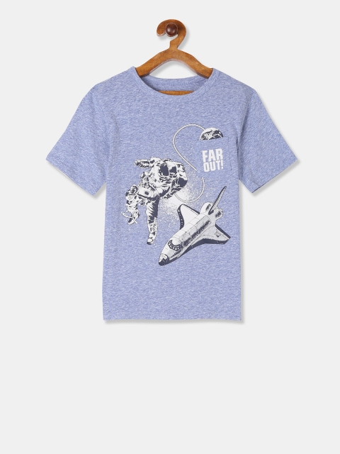 

The Childrens Place Boys Blue Printed Round Neck T-shirt