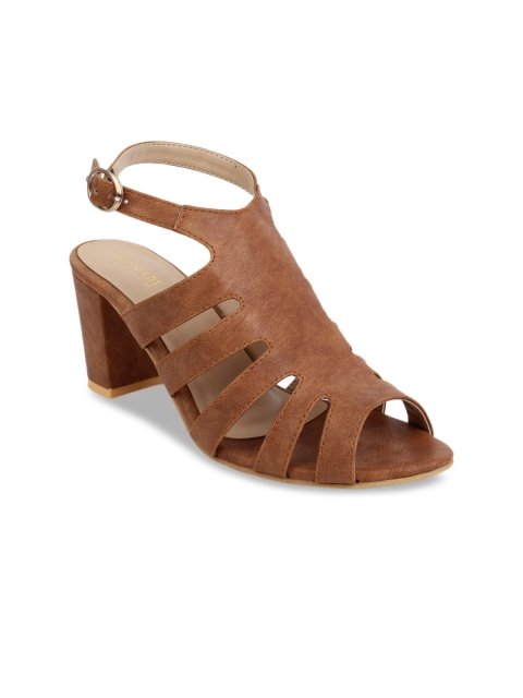 

SCENTRA Women Tan Brown Solid Block Heels