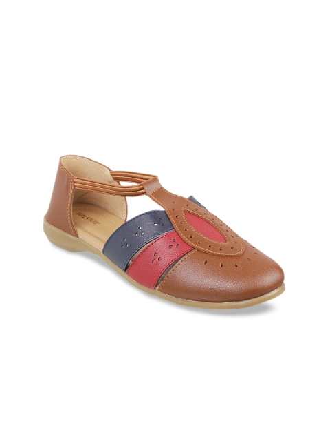 

WALKWAY Women Tan Brown Colourblocked Ballerinas