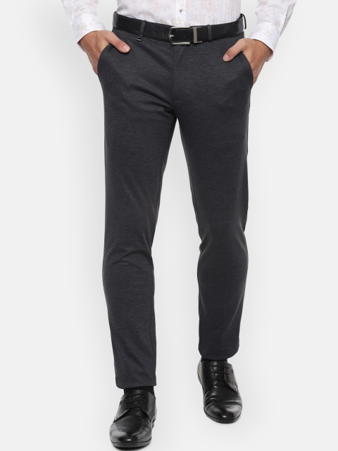 

Van Heusen Men Grey Slim Fit Solid Formal Trousers