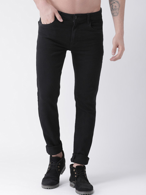 

Rex Straut Jeans Men Black Slim Fit Mid-Rise Clean Look Stretchable Jeans