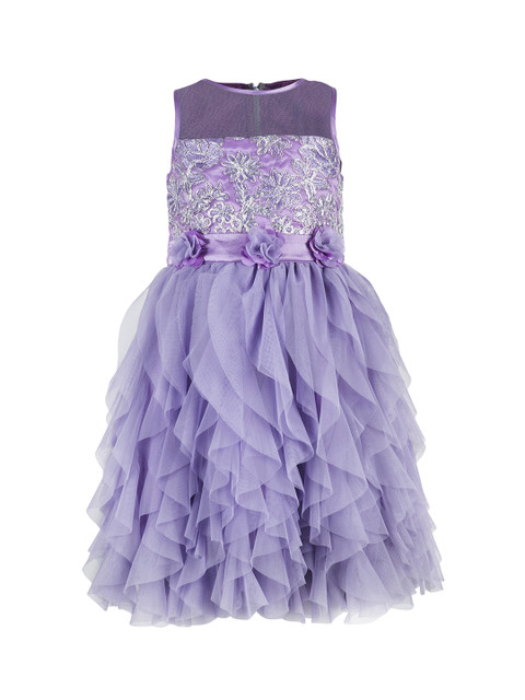 

Toy Balloon kids Girls Lavender Embroidered Fit and Flare Dress
