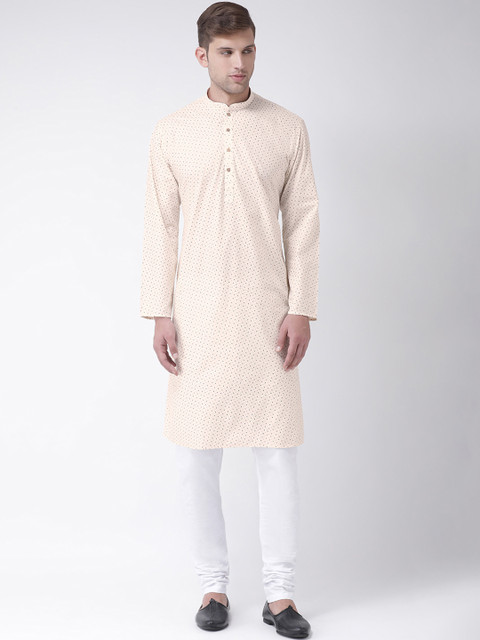 

TABARD Men Beige Printed Straight Kurta