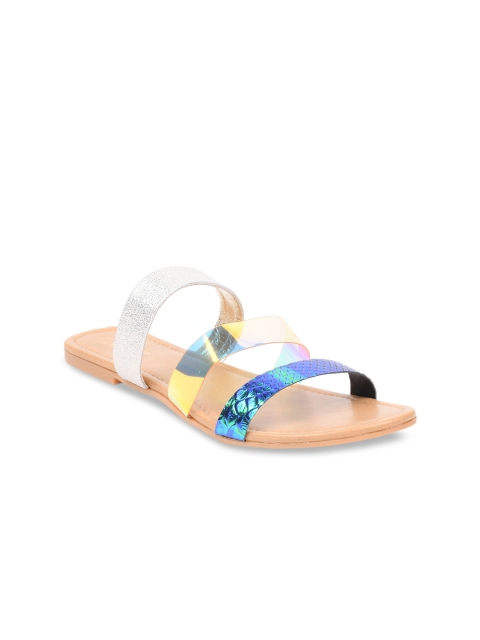 

GNIST Women Multicoloured Colourblocked Open Toe Flats, Multi