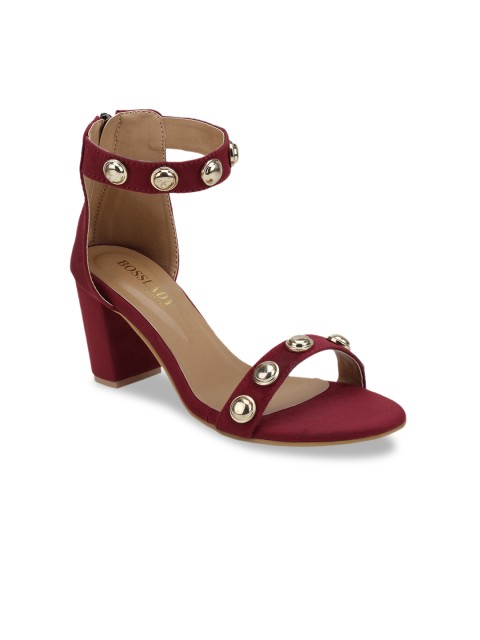 

SCENTRA Women Maroon Solid Block Heels