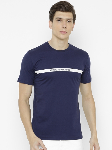

ELEGANCE Men Navy Blue Printed Round Neck T-shirt