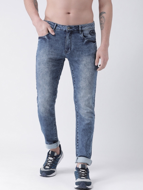 

Rex Straut Jeans Men Blue Tapered Fit Mid-Rise Clean Look Stretchable Jeans