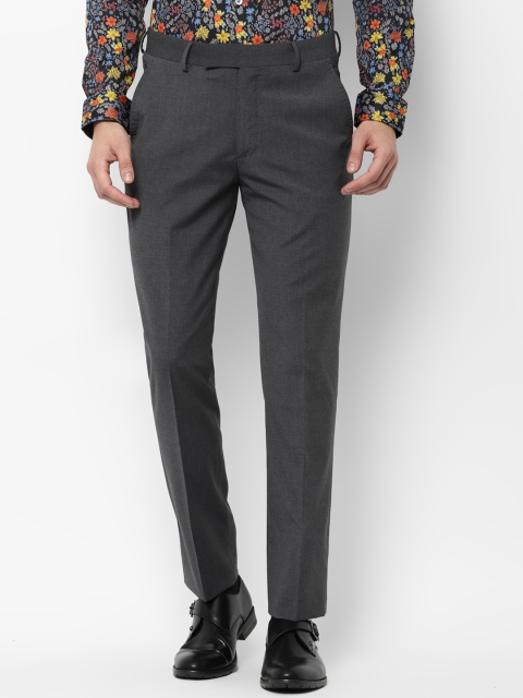 

SIMON CARTER LONDON Men Grey Slim Fit Solid Formal Trousers