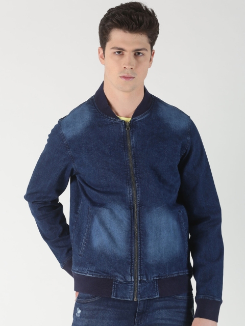 

Blue Saint Men Blue Solid Lightweight Denim Jacket